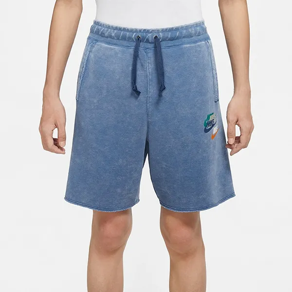 Bộ Quần Áo Cộc Tay Nam Nike Athleisure Casual Sports Logo Printing Màu Trắng Phối Xanh Size M