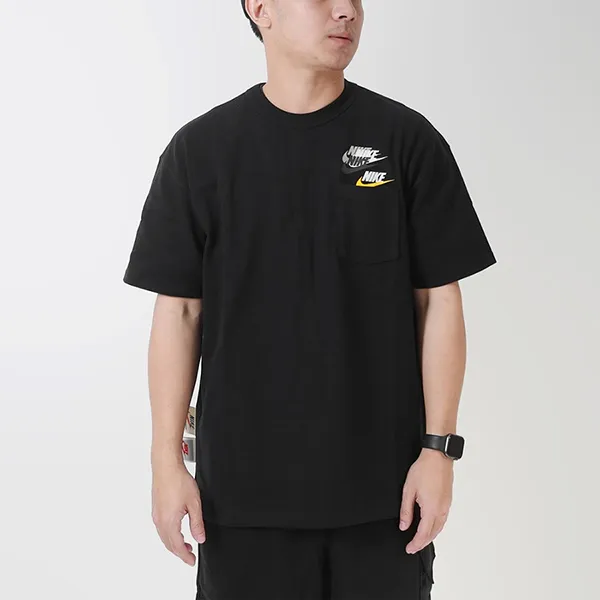 Bộ Quần Áo Cộc Tay Nam Nike Premium Pocket Casual Breathable Logo DV3316-010/DV3315-010 Màu Đen Size M - Thời trang - Vua Hàng Hiệu