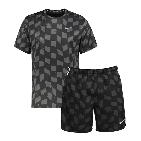 Bộ Thể Thao Nam Nike Dri-Fit Miler & Challenger Short Set Chequered Màu Đen Size S - Thời trang - Vua Hàng Hiệu