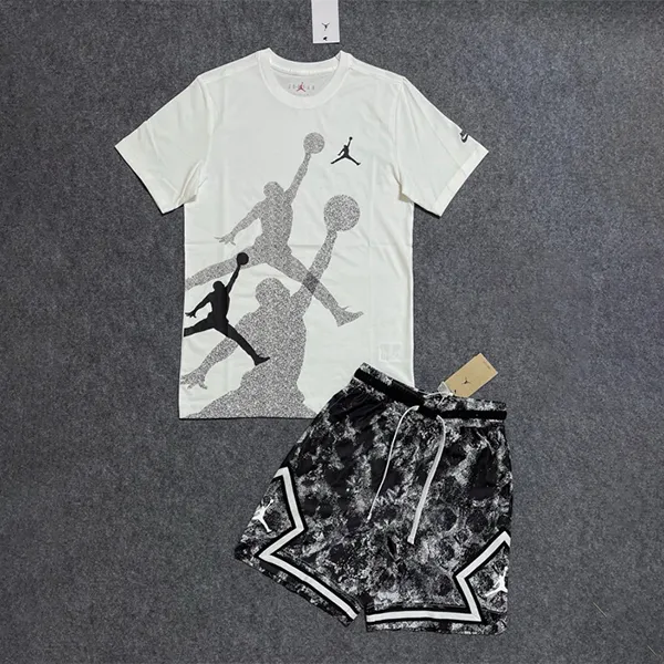 Bộ Thể Thao Nam Nike Jordan Brand Men's Big Logo Sport Màu Trắng Đen Size S - 2