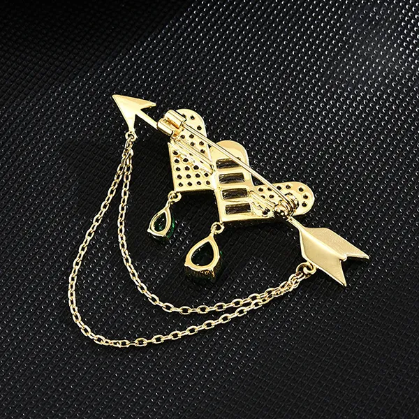 Cài Áo Nữ Meri Cupid's Heart BR710 Màu Vàng Gold