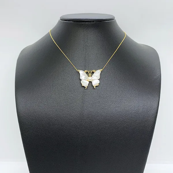 Cài Áo Nữ Meri Elegant Butterfly BR718 Màu Vàng/Trắng