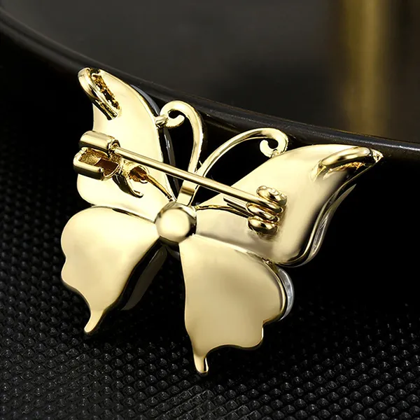Cài Áo Nữ Meri Elegant Butterfly BR718 Màu Vàng/Trắng