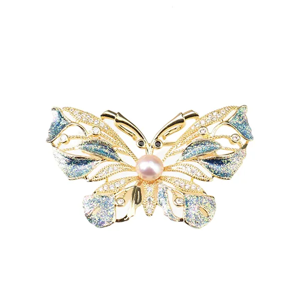 Cài Áo Nữ Meri Fairy Butterfly BR742 Màu Vàng Xanh