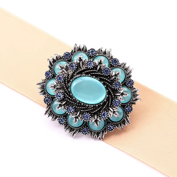 Cài Áo Nữ Meri Fairytale Flora BR737 Màu Xanh Ngọc