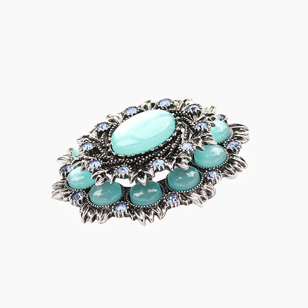 Cài Áo Nữ Meri Fairytale Flora BR737 Màu Xanh Ngọc