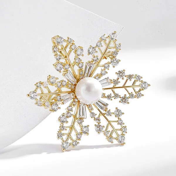 Cài Áo Nữ Meri Fleur De Perle BR708 Màu Vàng/Trắng