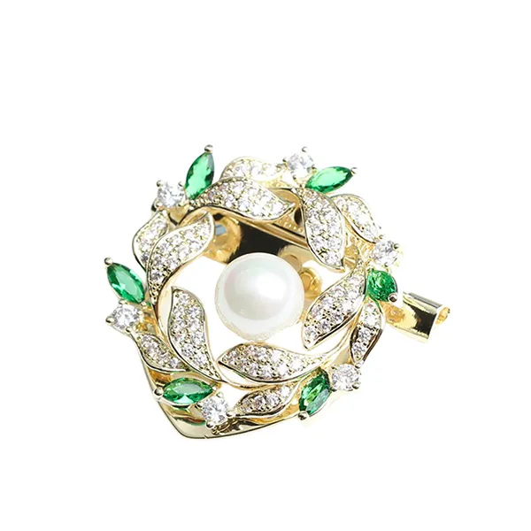 Cài Áo Nữ Meri Floral Wreath BR747 Màu Vàng/Trắng