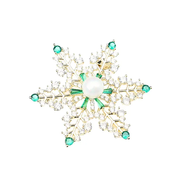 Cài Áo Nữ Meri Icy Blossom BR745 Màu Trắng Xanh