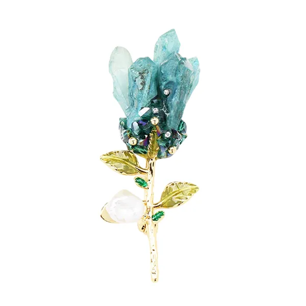 Cài Áo Nữ Meri Jade Bloom BR734 Màu Xanh/Vàng