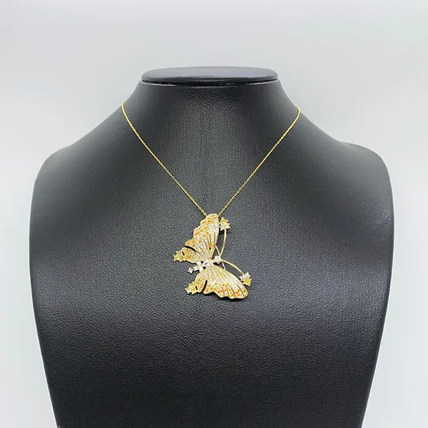 Cài Áo Nữ Meri Monarch Butterfly BR711 Màu Vàng Gold