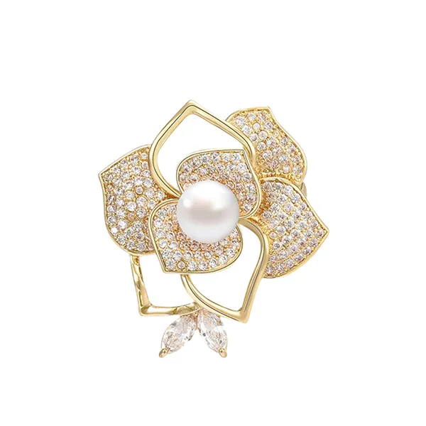 Cài Áo Nữ Meri Royal Fleur BR713 Màu Vàng Gold