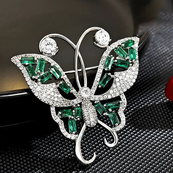 Cài Áo Nữ Meri Shimmering Butterfly BR724 Màu Bạc Xanh - Phụ kiện - Vua Hàng Hiệu