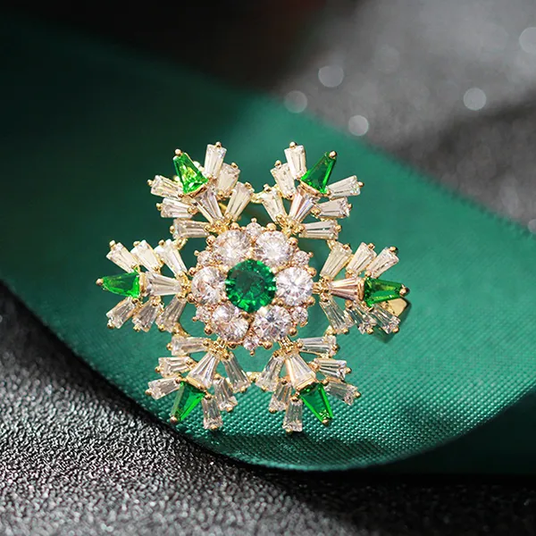 Cài Áo Nữ Meri Snowflake BR744 Màu Trắng Xanh