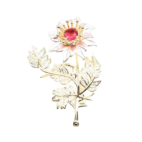 Cài Áo Nữ Meri Stunning Flower BR748-H Màu Vàng Hồng