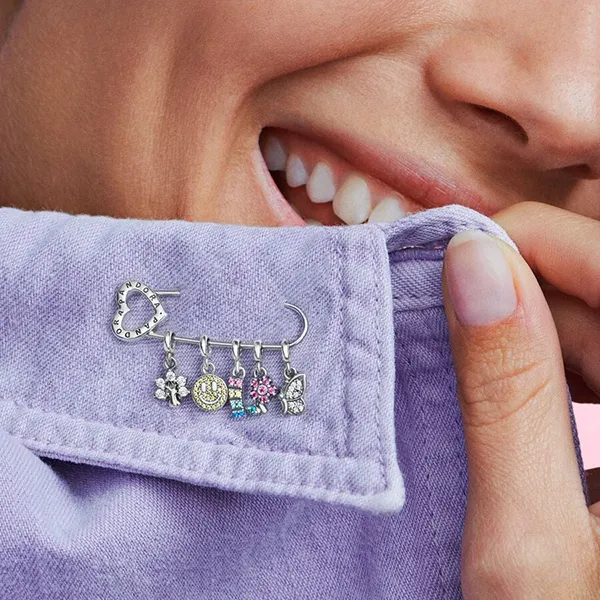 Cài Charm Pandora ME Safety Pin Brooch 698552C00 Màu Bạc - Trang sức - Vua Hàng Hiệu
