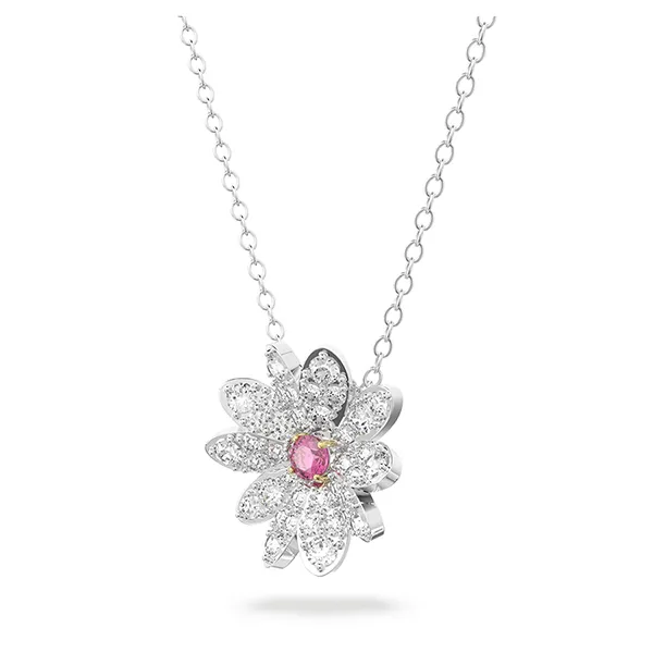 Dây Chuyền Nữ Swarovski Eternal Flower Pendant Flower, Pink, Mixed Metal Finish 5642868 Màu Bạc Hồng - 4