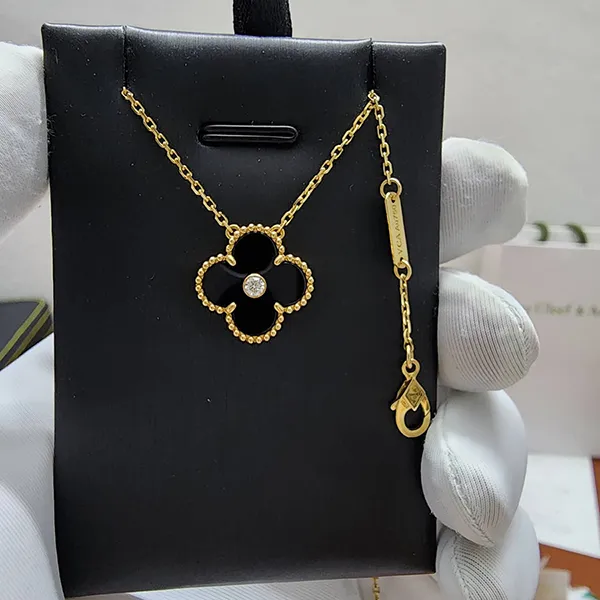 Dây Chuyền Nữ Jewery Luxury Alhambra Holiday Diamond Onyx Pendant Necklace Màu Đen Vàng - Trang sức - Vua Hàng Hiệu