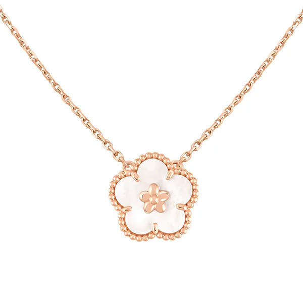 Dây Chuyền Nữ Vancleef & Arpels Lucky Spring Pendant, Plum Blossom 18K Rose Gold VCARP9 Màu Vàng Hồng - 3