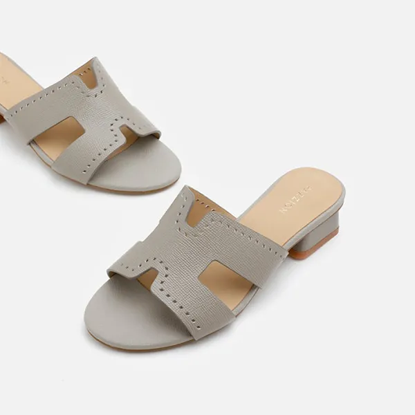 Dép Cao Gót Nữ Pazzion Leanne Caged Sandal Heels 636-1KHA034 Màu Xám Be - Dép - Vua Hàng Hiệu