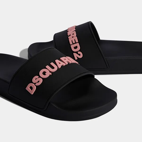 Dép DSquared2 Logo Slides FFW001717205013M591 Màu Đen Size 39 - Dép - Vua Hàng Hiệu