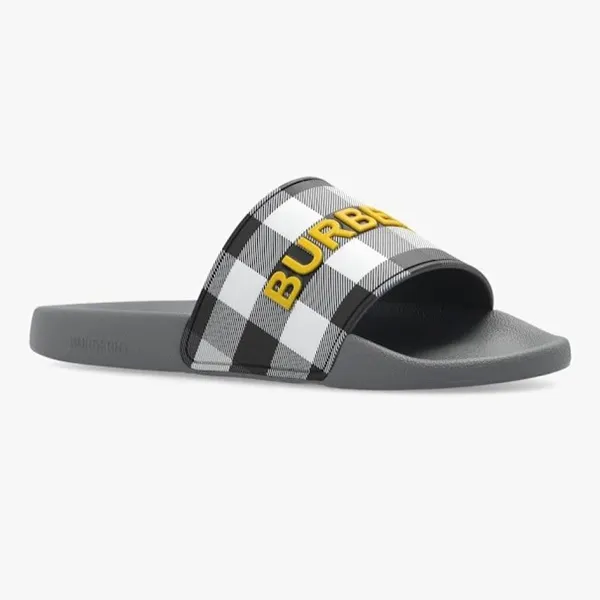 Dép Nam Burberry Check-Strap Flip Flops 8062958 Màu Xám Size 39 - Dép - Vua Hàng Hiệu