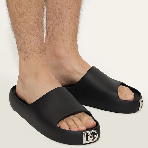 Dép Nam Dolce & Gabbana D&G Black Beachwear Slides CS2013 Màu Đen Size 40
