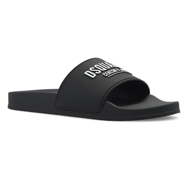 Dép Nam DSquared2 Logo Sliders Black FFM0023 Màu Đen Size 41 - Dép - Vua Hàng Hiệu