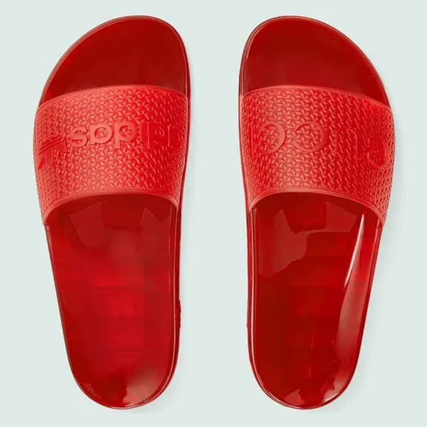 Dép Nam Gucci Adidas Rubber Slide Red 721229 Màu Đỏ Size 8