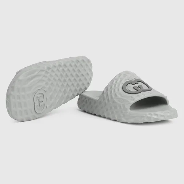 Dép Nam Gucci Interlocking G Slide Sandal 770801 J8710 1445 Màu Xám Size 8 - Dép - Vua Hàng Hiệu