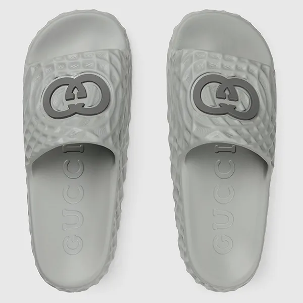 Dép Nam Gucci Interlocking G Slide Sandal 770801 J8710 1445 Màu Xám Size 8 - Dép - Vua Hàng Hiệu