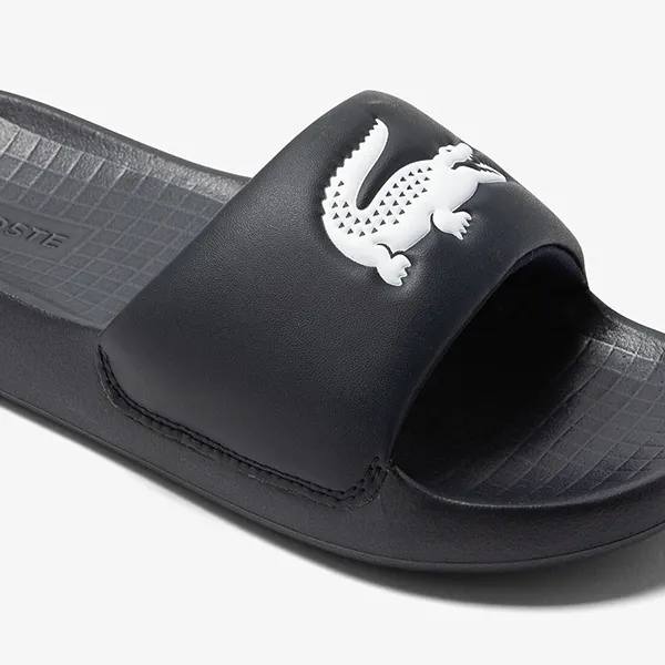 Dép Nam Lacoste Men's Croco 1.0 Synthetic Slides 45CMA0002 00 312 Màu Đen Size 7 - 4