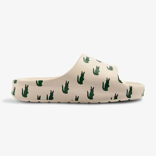 Dép Nam Lacoste Serve Slide 2.0 Colour Pop 46CMA0043 1Y5 Màu Trắng Kem Size 9