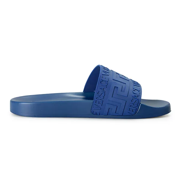 Dép Nam Versace Greca Print Embossed Slide 1006272 Màu Xanh Blue Size 42 - Dép - Vua Hàng Hiệu