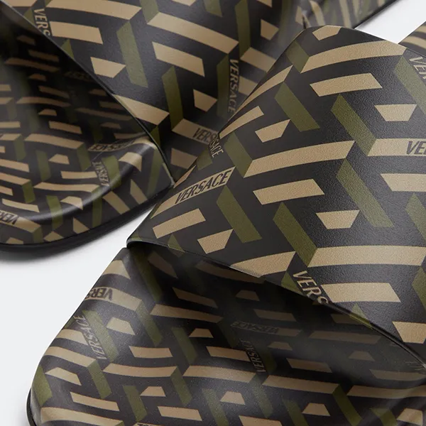 Dép Nam Versace La Greca Slides DSU6516 1A01736 5B150 Màu Xanh Đen Size 41