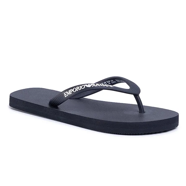 Dép Xỏ Ngón Emporio Armani Logo Flip Flops Màu Xanh Navy Size 43