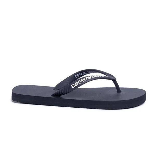 Dép Xỏ Ngón Emporio Armani Logo Flip Flops Màu Xanh Navy Size 43