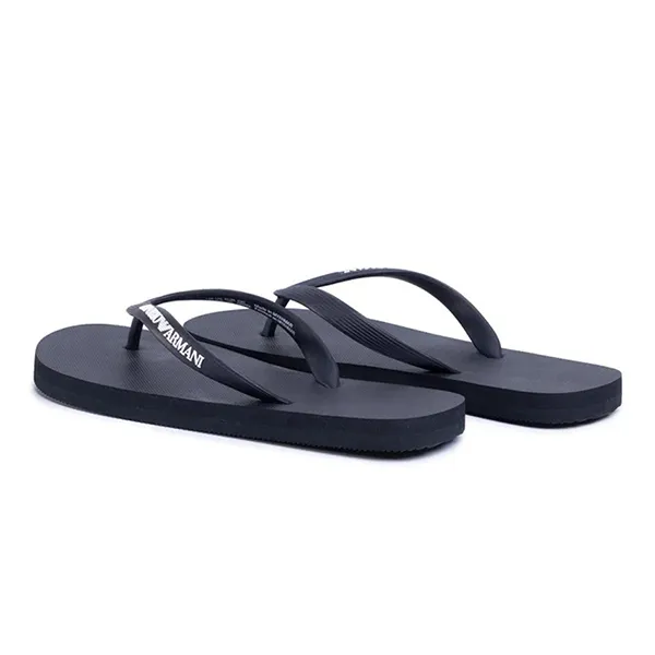 Dép Xỏ Ngón Emporio Armani Logo Flip Flops Màu Xanh Navy Size 43