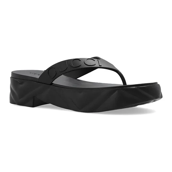 Dép Xỏ Ngón Nữ Gucci Platform Thong Sandals 746334 JFM00 1000 Black Màu Đen Size 38 - Dép - Vua Hàng Hiệu