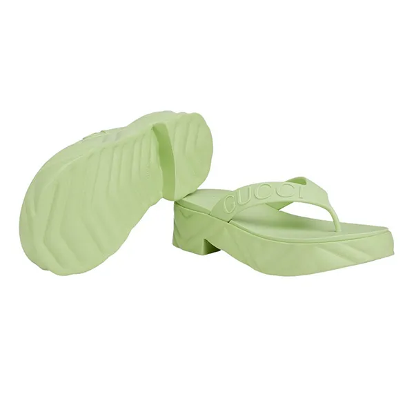 Dép Xỏ Ngón Nữ Gucci Platform Thong Sandals 746334 JFM00 Màu Xanh Size 36