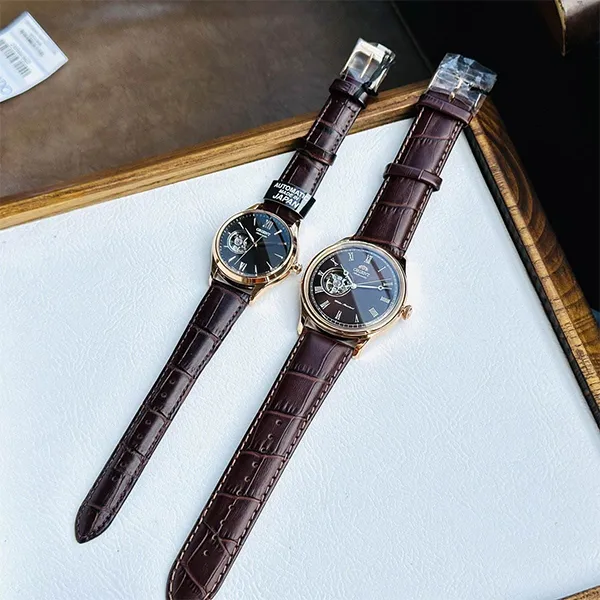 Đồng Hồ Đôi Orient Automatic FAG00001T0/RN-AG0727Y Màu Nâu Vàng Hồng
