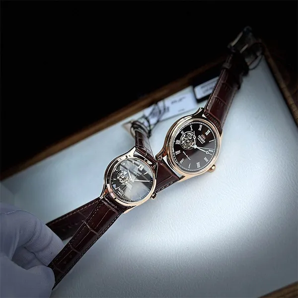 Đồng Hồ Đôi Orient Automatic FAG00001T0/RN-AG0727Y Màu Nâu Vàng Hồng