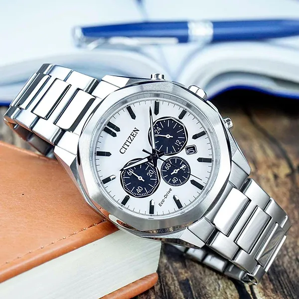 Đồng Hồ Nam Citizen Eco-Drive Chronograph CA4590-81A Màu Bạc Trắng - Đồng hồ - Vua Hàng Hiệu