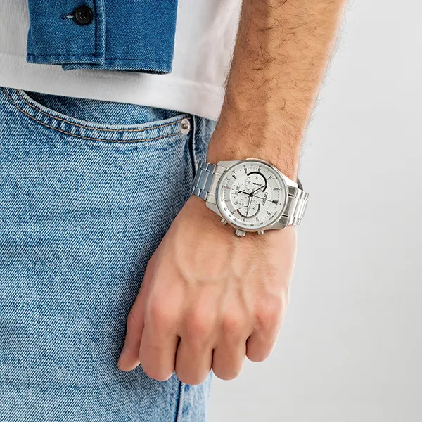 Đồng Hồ Nam Citizen Quartz Chronograph Watch AN8190-51A Màu Bạc