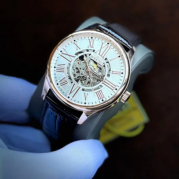 Đồng Hồ Nam Invicta Automatic 22569 Semi-Skeleton Dial Màu Nâu Vàng Hồng - Đồng hồ - Vua Hàng Hiệu