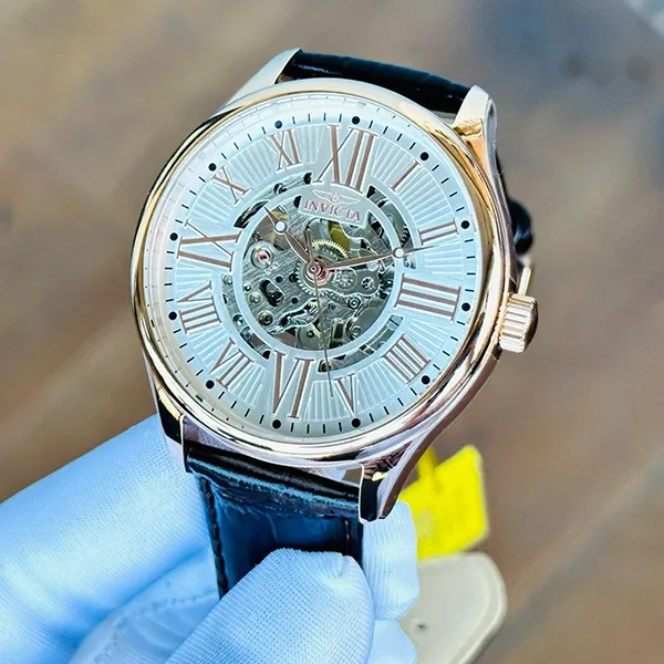 Đồng Hồ Nam Invicta Automatic 22569 Semi-Skeleton Dial Màu Nâu Vàng Hồng - Đồng hồ - Vua Hàng Hiệu