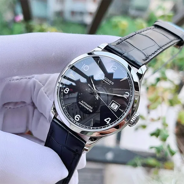 Đồng Hồ Nam Longines Record Chronometer L2.821.4.56.2 Màu Đen Bạc - Đồng hồ - Vua Hàng Hiệu