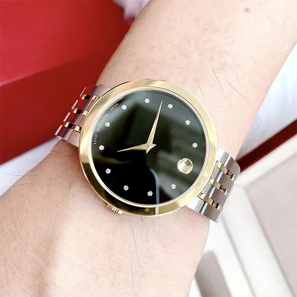 Đồng Hồ Nam Movado Esperanza Matte Watch 0607191 Màu Bạc Đen