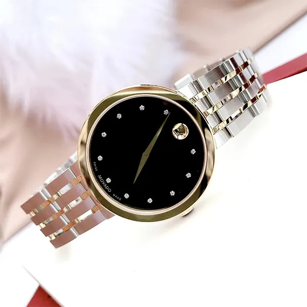Đồng Hồ Nam Movado Esperanza Matte Watch 0607191 Màu Bạc Đen