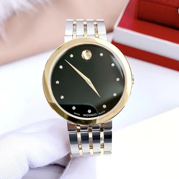 Đồng Hồ Nam Movado Esperanza Matte Watch 0607191 Màu Bạc Đen